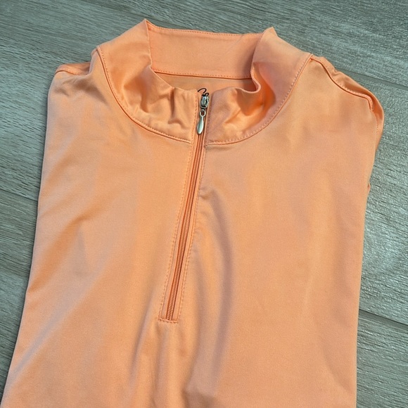 Emerald 18 Light Orange 1-2 Zip Pullover Top Size Large - Picture 9 of 10